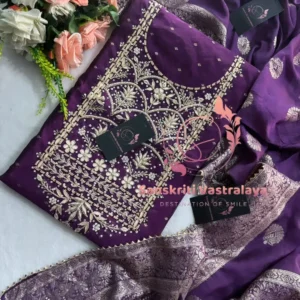 Chanderi fabric kurta with zardogi handwork