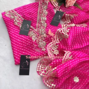 Georgette fabric kurta with zardogi handwork