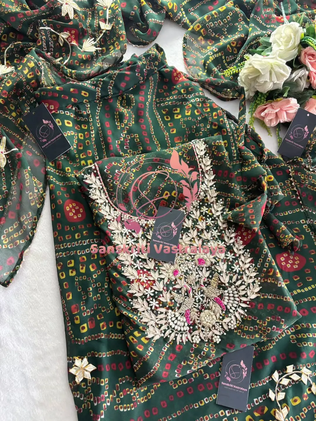 Georgette fabric kurta with zardogi handwork - Image 2