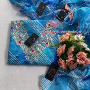 Kota doria fabric kurta with zardogi handwork