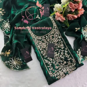 Fendy silk fabric kurta with zardogi handwork