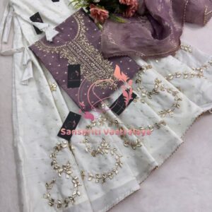 Chanderi fabric kurta with zardogi handwork