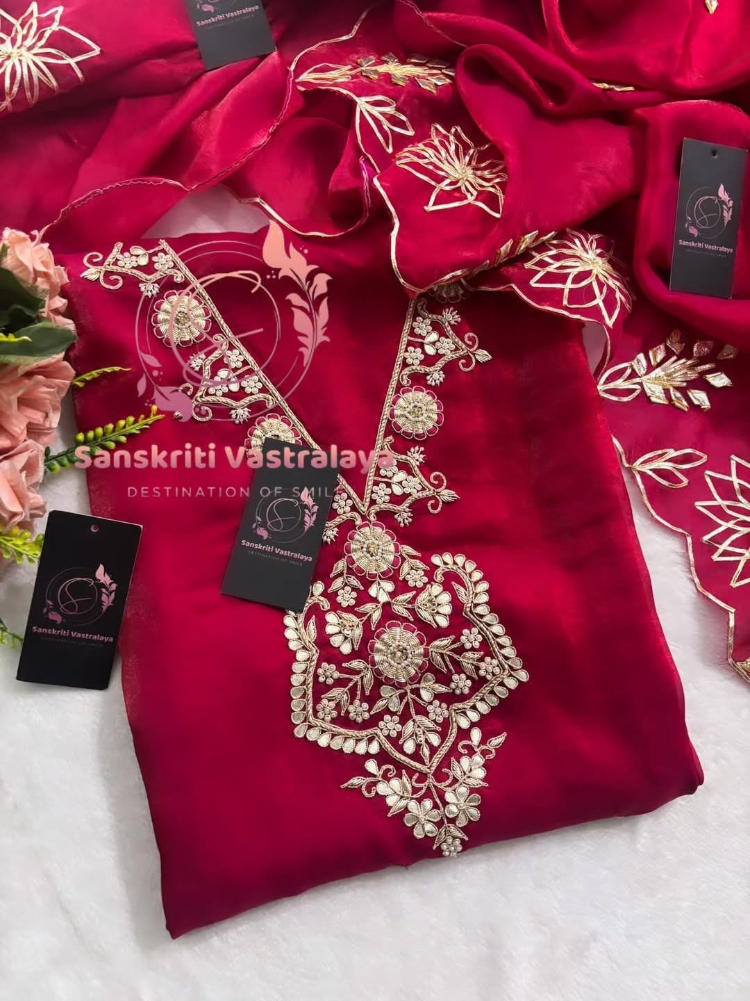 Silk fabric kurta with zardogi handwork - Image 2