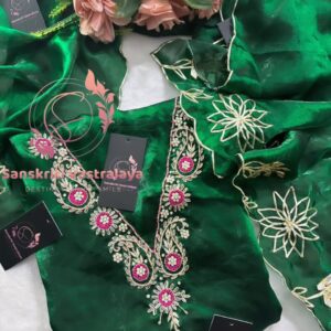 Silk fabric kurta with zardogi handwork