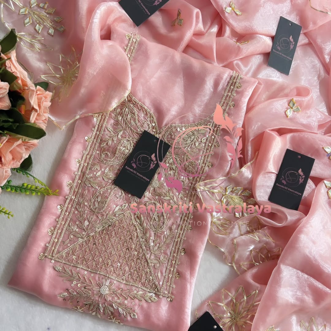 Silk fabric kurta with zardogi handwork - Image 2