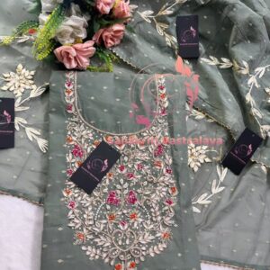 Chanderi fabric kurta with zardozi handwork