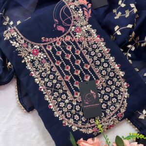 Chanderi fabric kurta with zardogi handwork