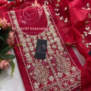 Chanderi fabric kurta with zardogi handwork