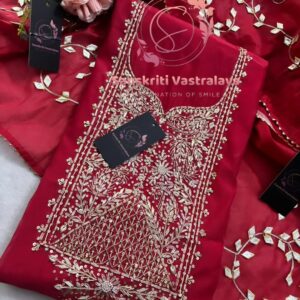 Chanderi fabric kurta with zardogi handwork