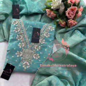 Rajwada chanderi fabric kurta with zardogi handwork