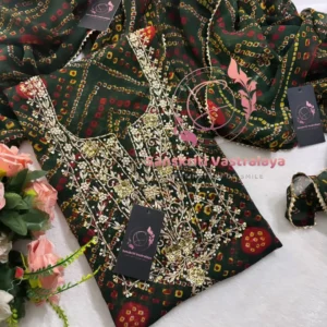 Georgette fabric kurta with zardogi handwork